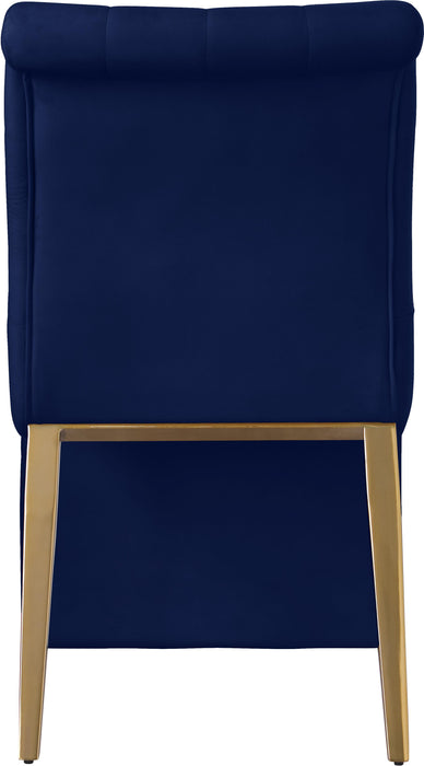 Curve Navy Velvet Dining Chair - Home And Beyond