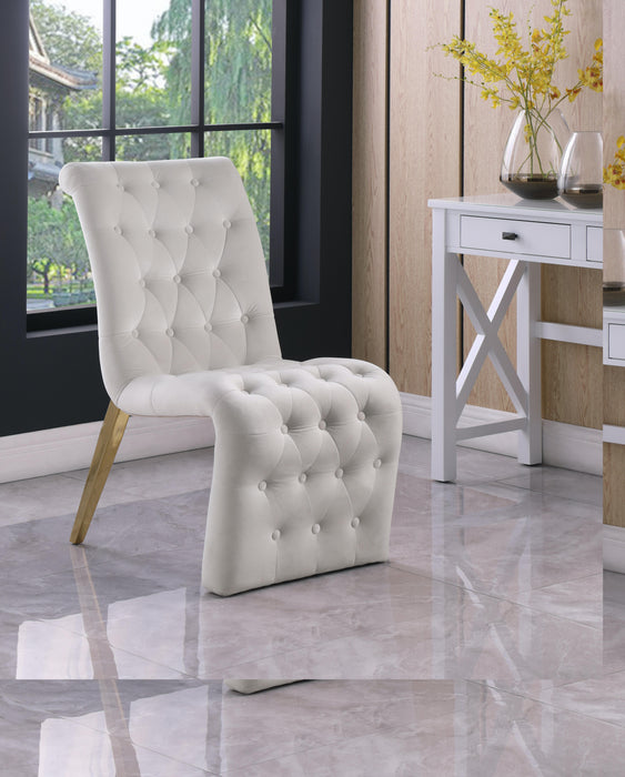 Curve Cream Velvet Dining Chair - Home And Beyond