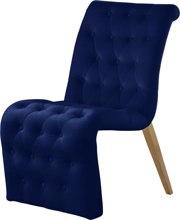 Curve Navy Velvet Dining Chair - Home And Beyond