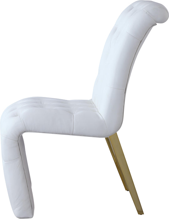 Curve White Faux Leather Dining Chair - Home And Beyond