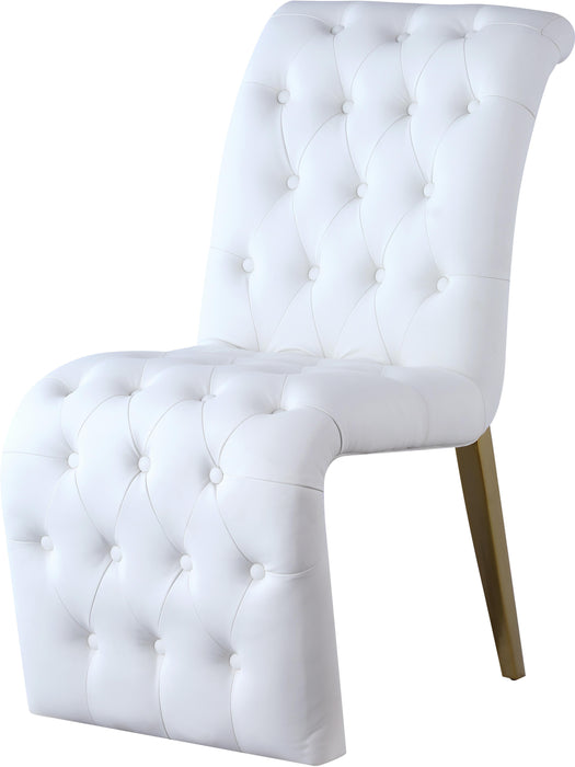 Curve White Faux Leather Dining Chair - Home And Beyond