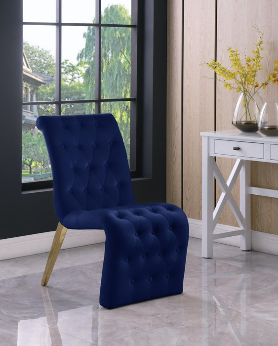 Curve Navy Velvet Dining Chair - Home And Beyond