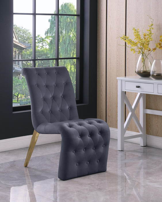 Curve Grey Velvet Dining Chair - Home And Beyond