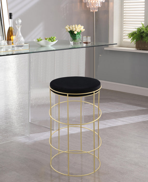 Rebar Black Velvet Counter Stool