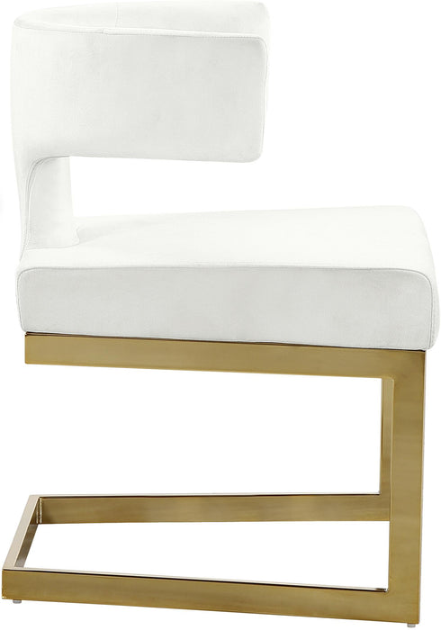 Alexandra Cream Velvet Dining Chair - Home And Beyond