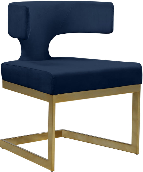 Alexandra Navy Velvet Dining Chair - Home And Beyond