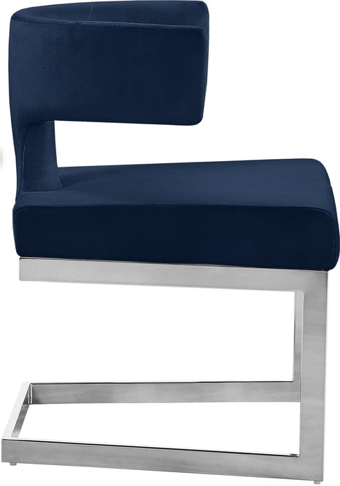 Alexandra Navy Velvet Dining Chair - Home And Beyond