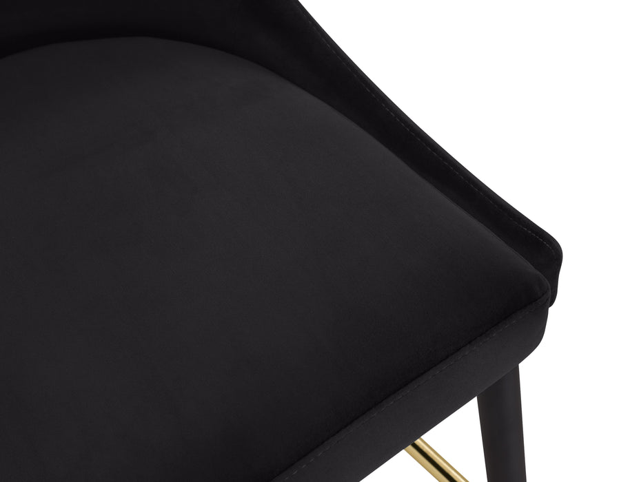 Sleek Black Velvet Stool