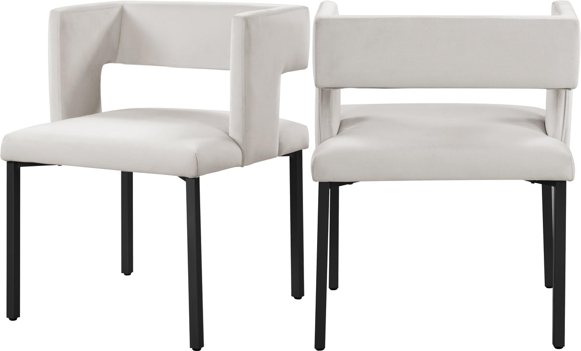 Caleb Cream Velvet Dining Chair - Home And Beyond