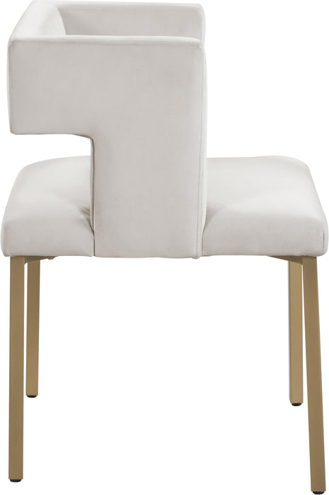 Caleb Cream Velvet Dining Chair - Home And Beyond