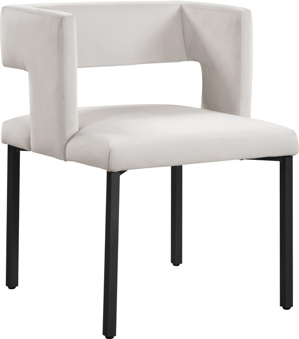 Caleb Cream Velvet Dining Chair - Home And Beyond