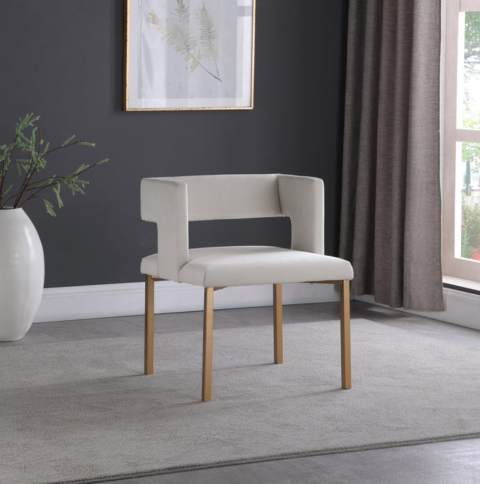 Caleb Cream Velvet Dining Chair