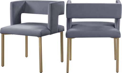 Caleb Grey Velvet Dining Chair image