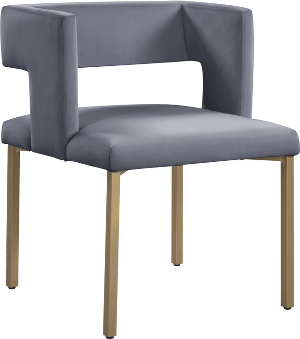 Caleb Grey Velvet Dining Chair - Home And Beyond