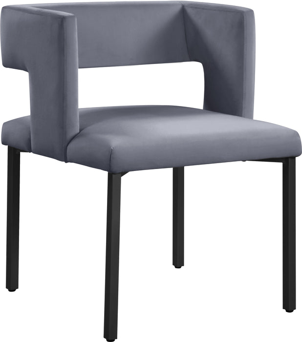 Caleb Grey Velvet Dining Chair - Home And Beyond