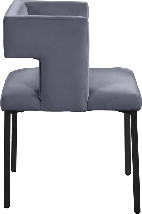 Caleb Grey Velvet Dining Chair - Home And Beyond