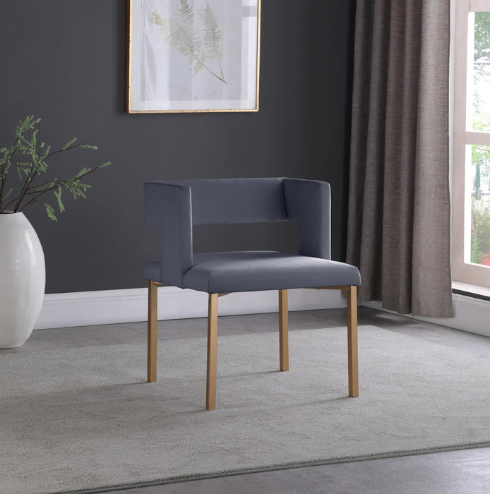 Caleb Grey Velvet Dining Chair - Home And Beyond