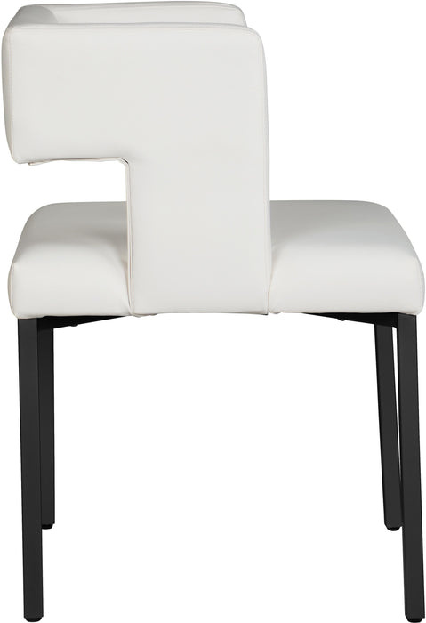 Caleb White Faux Leather Dining Chair - Home And Beyond