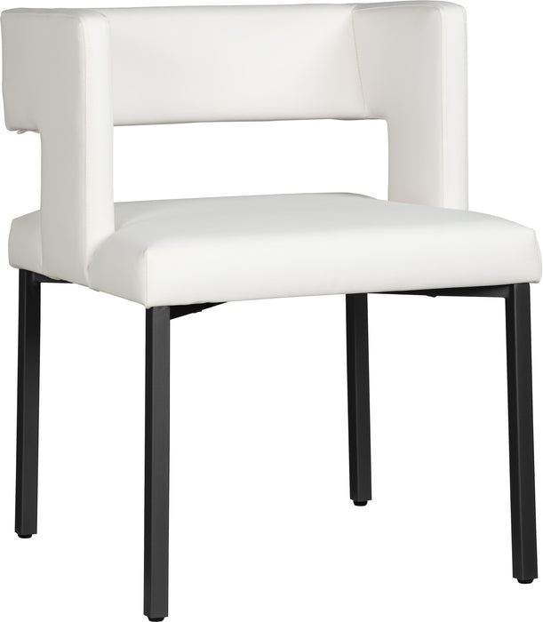 Caleb White Faux Leather Dining Chair - Home And Beyond