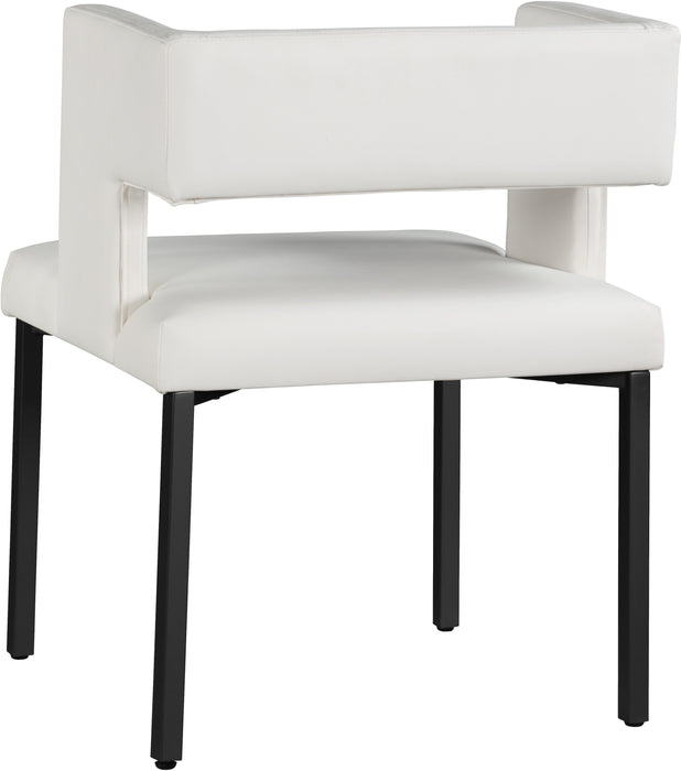 Caleb White Faux Leather Dining Chair - Home And Beyond