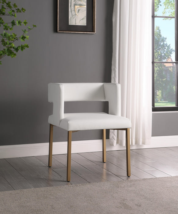 Caleb White Faux Leather Dining Chair - Home And Beyond
