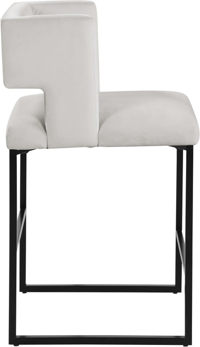 Caleb Cream Velvet Counter Stool