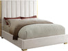 Becca Cream Velvet Queen Bed - Home And Beyond