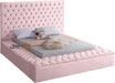 Bliss Pink Velvet King Bed (3 Boxes) - Home And Beyond