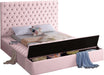 Bliss Pink Velvet Queen Bed (3 Boxes) - Home And Beyond