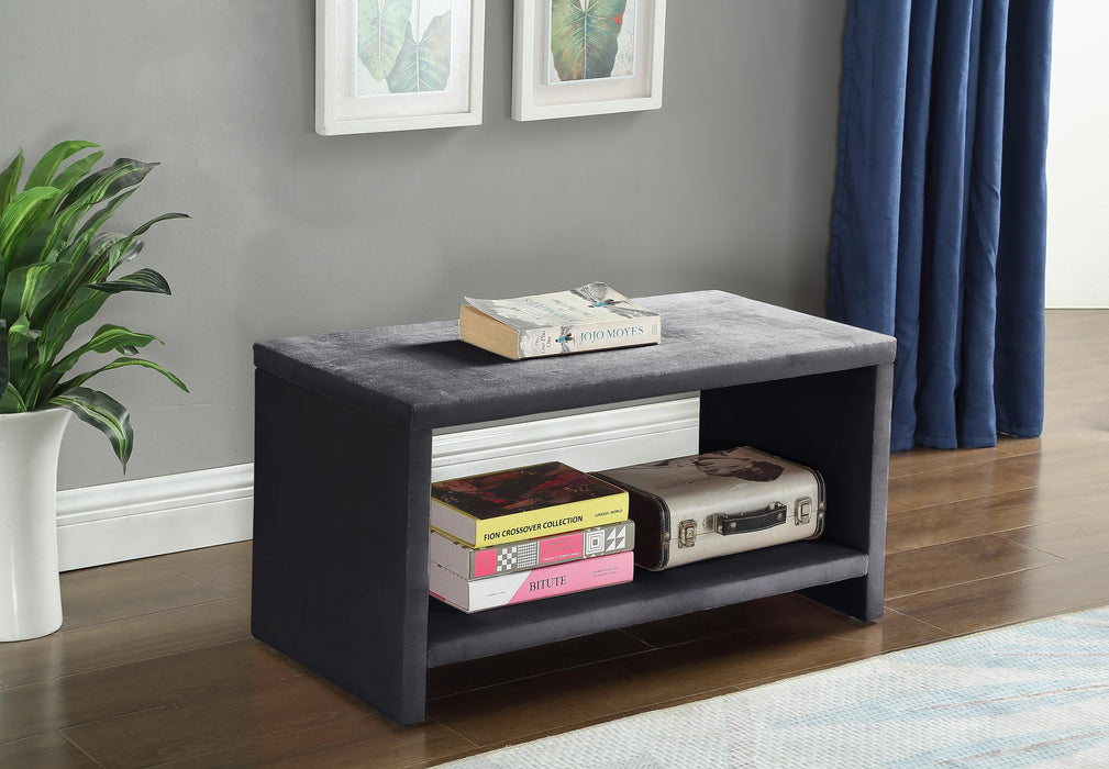 Cleo Grey Velvet Night Stand - Home And Beyond