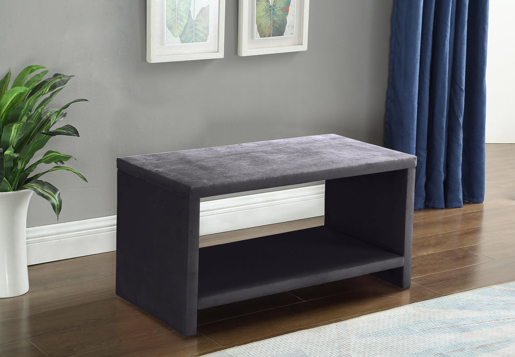 Cleo Grey Velvet Night Stand - Home And Beyond