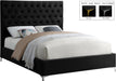 Cruz Black Velvet King Bed - Home And Beyond
