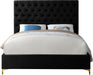 Cruz Black Velvet King Bed - Home And Beyond
