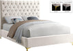 Cruz Cream Velvet King Bed - Home And Beyond