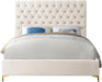 Cruz Cream Velvet King Bed - Home And Beyond