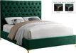 Cruz Green Velvet Queen Bed - Home And Beyond