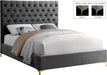Cruz Grey Velvet King Bed - Home And Beyond