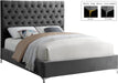 Cruz Grey Velvet King Bed - Home And Beyond