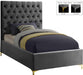 Cruz Grey Velvet Twin Bed image