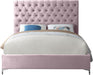 Cruz Pink Velvet Queen Bed - Home And Beyond