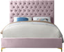 Cruz Pink Velvet Queen Bed - Home And Beyond
