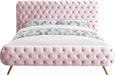 Delano Pink Velvet Queen Bed - Home And Beyond