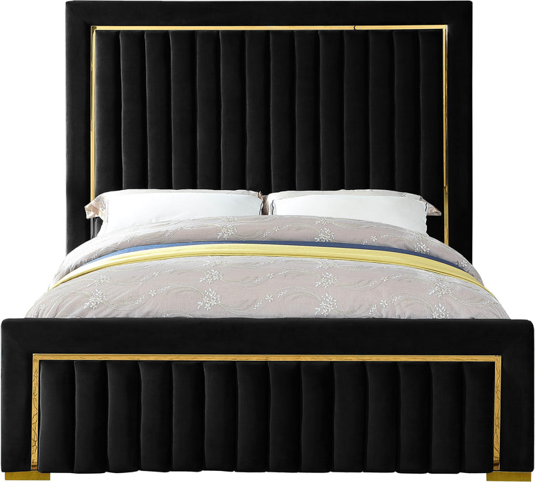 Dolce Black Velvet King Bed (3 Boxes)