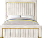 Dolce Cream Velvet Queen Bed (3 Boxes) - Home And Beyond