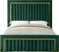 Dolce Green Velvet Queen Bed (3 Boxes) - Home And Beyond