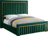 Dolce Green Velvet Queen Bed (3 Boxes) - Home And Beyond