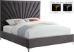 Eclipse Grey Velvet King Bed - Home And Beyond
