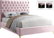 Cruz Pink Velvet Queen Bed - Home And Beyond