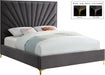 Eclipse Grey Velvet King Bed - Home And Beyond