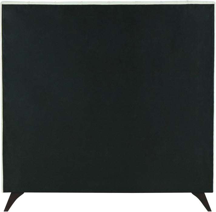 Elly Cream Velvet Queen Bed - Home And Beyond